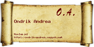 Ondrik Andrea névjegykártya